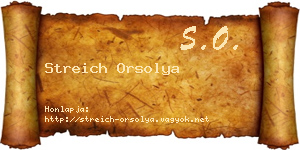 Streich Orsolya névjegykártya